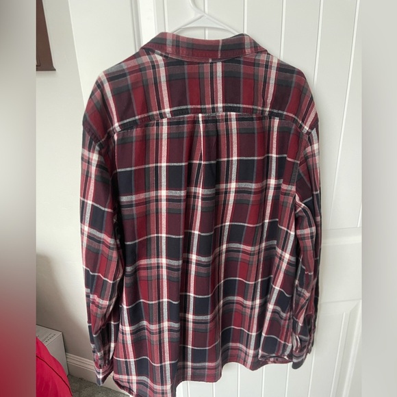 The North Face Men's Burgundy and Black Plaid Shirt - Picture 3 of 4